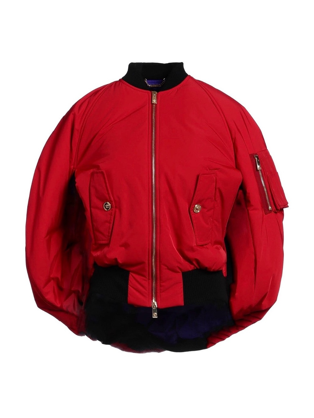 VERSACE Rare Runway Red Cocoon Bomber Cape/Jacket